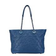 Pre-owned Leather chanel-bags Chanel Vintage , Blue , Dames