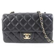 Pre-owned Leather chanel-bags Chanel Vintage , Black , Dames