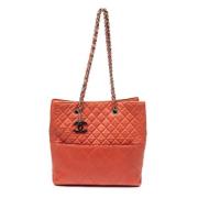 Pre-owned Leather chanel-bags Chanel Vintage , Orange , Dames