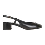 Zwarte Cap-Toe Slingback Schoenen Tory Burch , Black , Dames