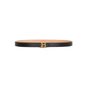 Dunne Kalfsleren B-Riem Balmain , Black , Dames