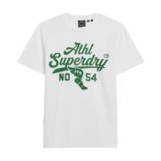 Wit Track&Field T-shirt met groene print Superdry , White , Heren