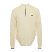 Half-Zip Gebreide Trui met Opstaande Kraag Fred Perry , Beige , Heren