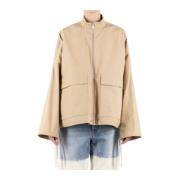 Beige Katoenen Jas Jil Sander , Beige , Heren