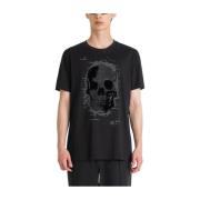 T-shirt met schedelprint van katoen Antony Morato , Black , Heren