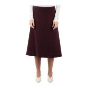 Bourgondische Wollen Rok Jil Sander , Red , Dames