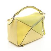 Pre-owned Leather handbags Loewe Pre-owned , Yellow , Dames