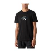 Versleten Logo Print T-shirt Calvin Klein , Black , Heren