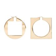 Ronde Vierkante Hoop Oorbellen Goud Jacquemus , Yellow , Dames