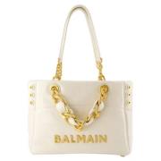 Leather shoulder-bags Balmain , Beige , Dames