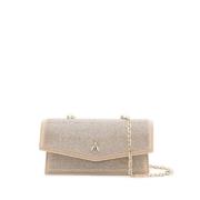 Beige leren tas met strass Patrizia Pepe , Beige , Dames