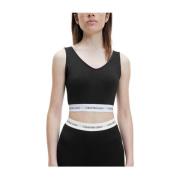 Zwarte Mouwloze Top Calvin Klein , Black , Dames