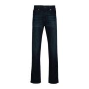 Blauwe Denim Jeans Tapered Leg 7 For All Mankind , Blue , Heren