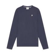 Diagonaal Geweven Sweater in Donkerblauw Lyle & Scott , Blue , Heren