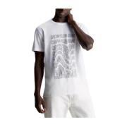 Moderne Verfijnde Wit T-shirt Calvin Klein , White , Heren