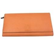 Pre-owned Leather wallets Loewe Pre-owned , Orange , Dames