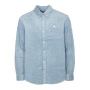 Ribfluwelen knoopshirt Carhartt Wip , Blue , Heren