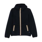 Blauwe Fleece Hoodiejas K-Way , Blue , Heren