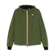 Groene Waterdichte Winddichte Hooded Jas K-Way , Green , Heren