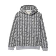 Monogram Hoodie Grijze Trui Lacoste , Gray , Heren