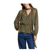 Stralende Blouse, Elegant en veelzijdig Pepe Jeans , Green , Dames