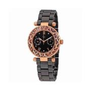 Zwarte Stalen Quartz Analoge Horloge Guess , Black , Dames