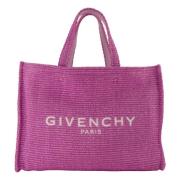 Paarse G-Tote Raffia Shopper Tas Givenchy , Purple , Dames