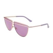 Roségouden Aviator Zonnebril met Paarse Lenzen Guess , Pink , Dames