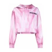 Roze Katoenen Sweatshirt Sweaters Hoodies Moschino , Pink , Dames