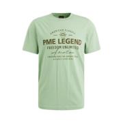 Jersey Crew Neck Tee met Artwork PME Legend , Green , Heren