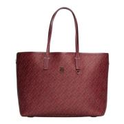 Leren Tote Tas voor Vrouwen Tommy Hilfiger , Red , Dames