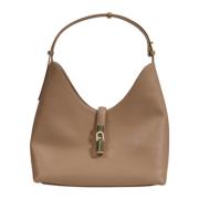 Leren Hobo Tas Herfst/Winter Collectie Furla , Beige , Dames