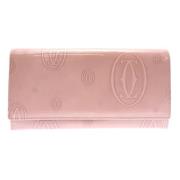 Pre-owned Leather wallets Cartier Vintage , Pink , Dames