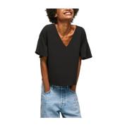 Elegante Katoenblend Blouse Pepe Jeans , Black , Dames