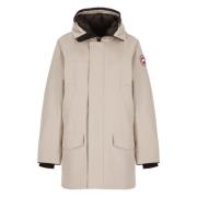 Beige Gewatteerd Donsjack met Capuchon Canada Goose , Beige , Heren