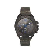 Grijze Leren Quartz Analoog Horloge Guess , Gray , Heren