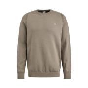 Katoen Stretch Crewneck Sweater Cast Iron , Gray , Heren