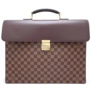 Pre-owned Canvas briefcases Louis Vuitton Vintage , Brown , Heren