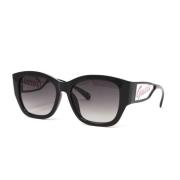 Zwarte Hars Zonnebril met Grijs Glas Guess , Black , Dames