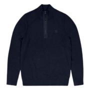 Clifden Halfzip Donkerblauwe Trui Butcher of Blue , Blue , Heren