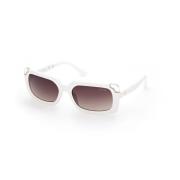 Geïnjecteerde zonnebril met bruin degradatieglas Guess , White , Dames