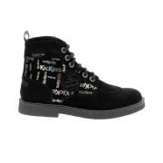 Legendarische Veterschoenen van Leer Kickers , Black , Dames