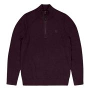 Clifden Halfzip Donkerpaarse Trui Butcher of Blue , Brown , Heren