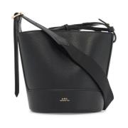 Gehamerd Eco-Leren Bucket Bag A.p.c. , Black , Dames