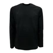 Lange Mouw Katoen Zwart Logo Shirt Emporio Armani , Black , Heren