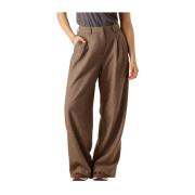 Elegante Bruine Hoge Taille Broek Moss Copenhagen , Brown , Dames