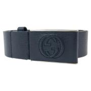 Pre-owned Leather belts Gucci Vintage , Blue , Heren