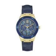 Blauw Polyethyleen Horloge met Quartz Mechanisme Guess , Blue , Dames