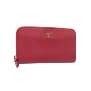 Pre-owned Leather wallets Prada Vintage , Pink , Dames