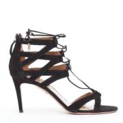 Pre-owned Suede sandals Aquazzura Pre-owned , Black , Dames